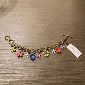 Talbots Gold Floral Charm Bracelet
